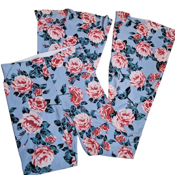 Show me your Mumu Bam bam bells cabbage rose floral print high rise flare pants - Picture 2 of 6